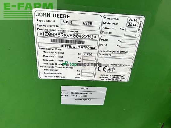 Cabezal - John Deere - 635r