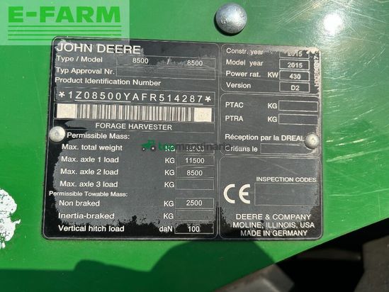 Cosechadora de Cereal - John Deere - 8500i mit kemper 375