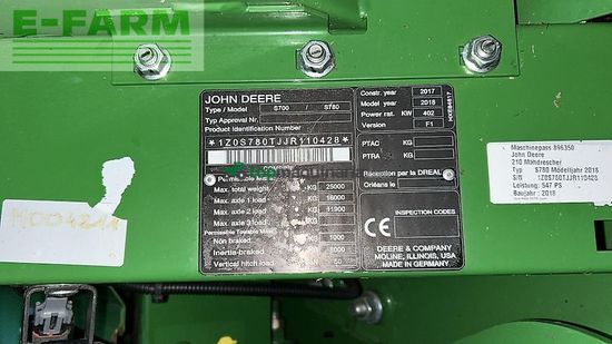 Cosechadora de Cereal - John Deere - s780 mit 630x sw