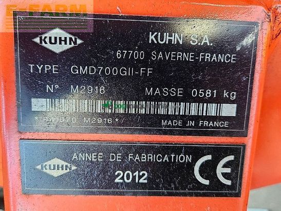 Cortacésped manual - Kuhn - mähwerk gmd 700 gii-ff
