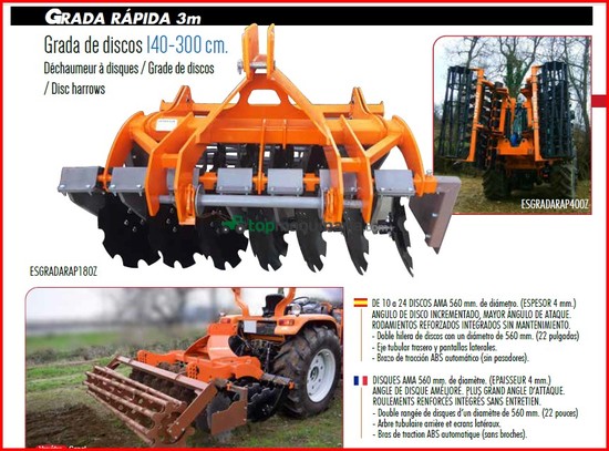 Gradas rápidas de discos para tractor 140-500 cm LIQUIDACIÓN