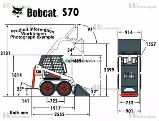 Minicargadora - Bobcat - s70 ( 1.270kg ) mit greiferschaufel