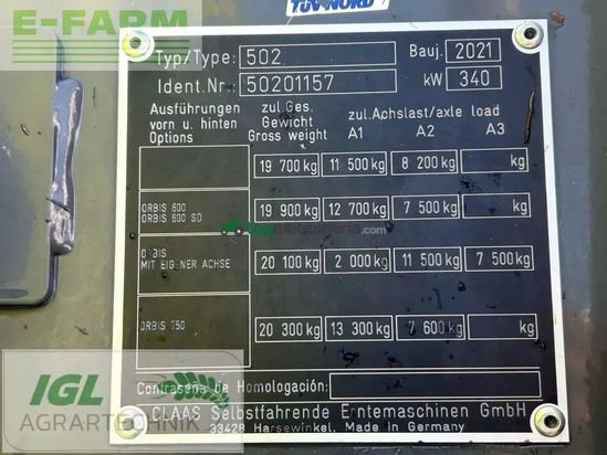 Cosechadora de Cereal - Claas - jaguar 930