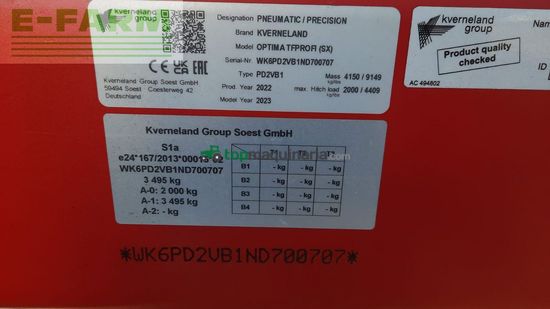 Sembradora monograno mecanica - Kverneland - optima tf profi