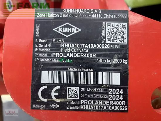 Cultivador - Kuhn - prolander 400r