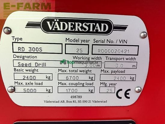 Sembradora - Väderstad - rapid rd 300 s
