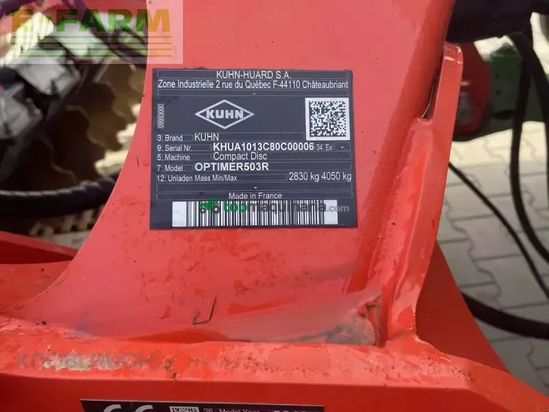 Grada de disco - Kuhn - optimer + 503r