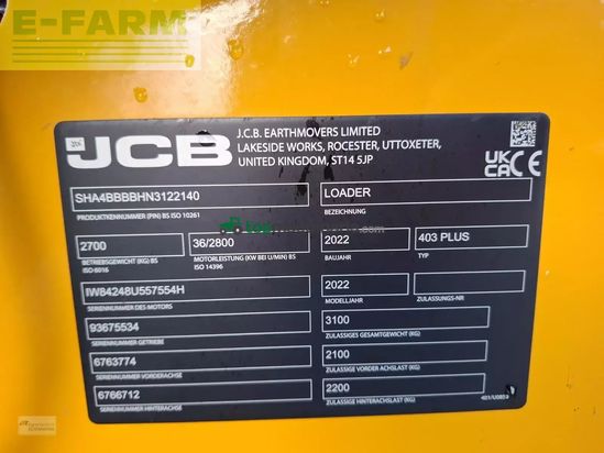 Minicargadora - JCB - 403 plus agri mit schutzdach