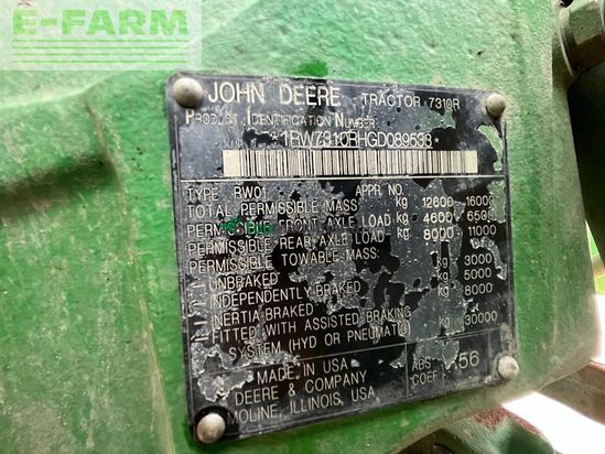 Tractor agrícola - John Deere - 7310r