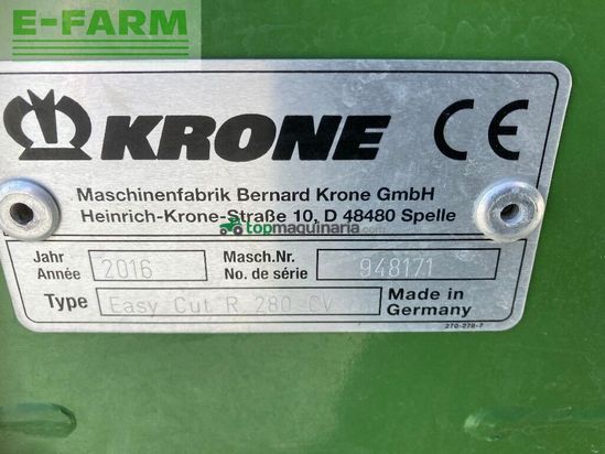 Cortacésped manual - Krone - easycut r 280 cv
