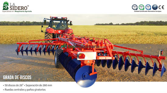 Grada de disco La Sidero  50 discos de 26”