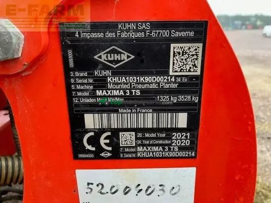 Sembradora monograno mecanica - Kuhn - maxima 3 ts