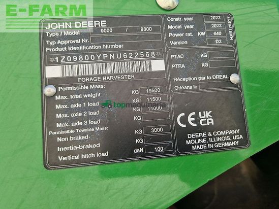 Cosechadora de Cereal - John Deere - 9800 + kemper 490 plus