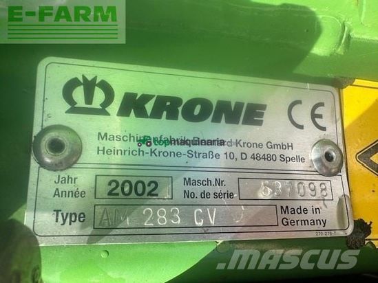 Cortacésped manual - Krone - am283cv achtermaaier met kneuzer