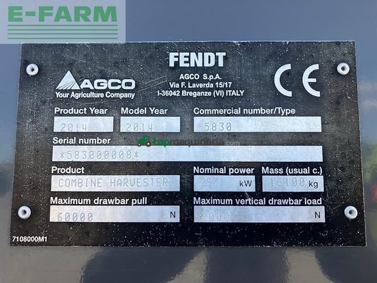 Cosechadora de Cereal - Fendt - 8410 p t4 tracks