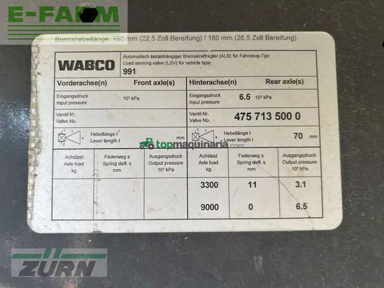 Remolqu agrícola - Claas - cargos 8400