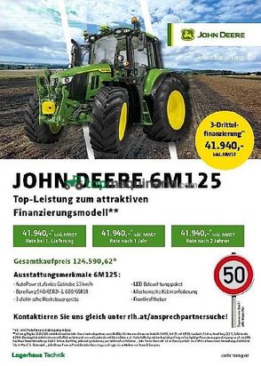 Tractor agrícola - John Deere - 6m 125