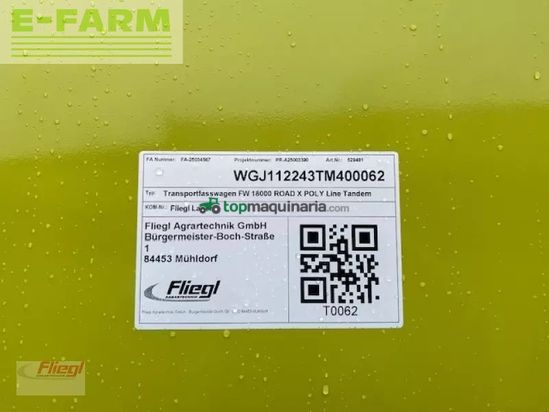 Cisterna - Fliegl - fw 18000l road x line poly tandem