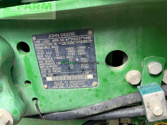 Tractor agrícola - John Deere - 6150m inkl. john deere 663r