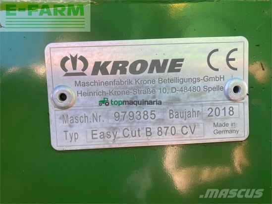 Cortacésped manual - Krone - ec b870 cv + f320cv tripple maaier