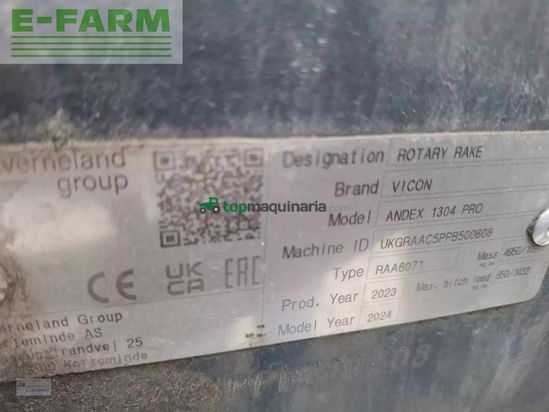 Rastrillo - Vicon - andex 1304 pro