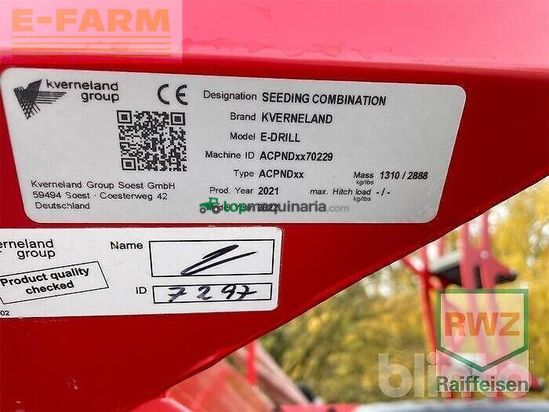 Sembradora - Kverneland - e-drill compact