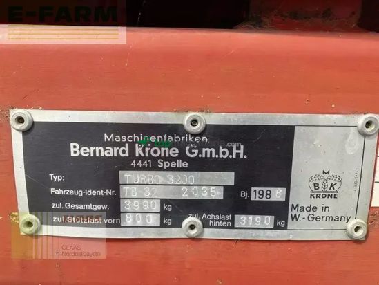 Remolqu agrícola - Krone - turbo 3200