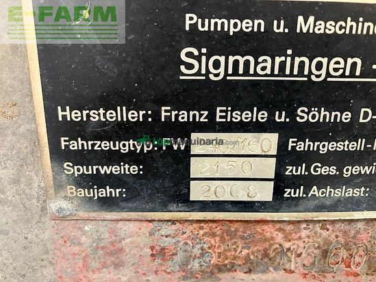 Cuba de purin - Eisele - fw 240/160 mit vogelsang 12m schleppschlauch