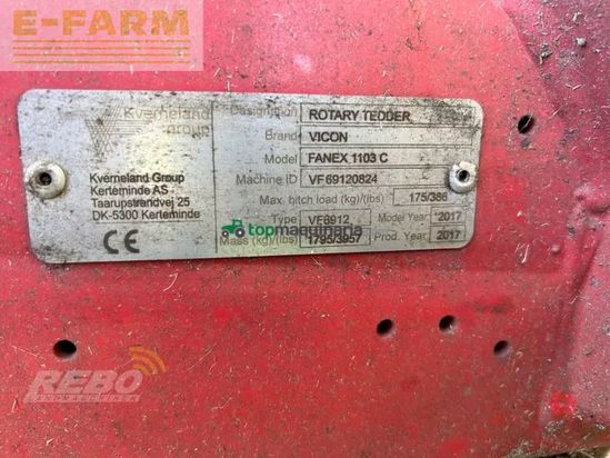 Henificador - Vicon - fanex 1103 c