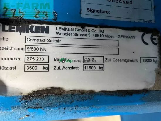 Combinado de siembra - Lemken - compact-solitair 9/600 k