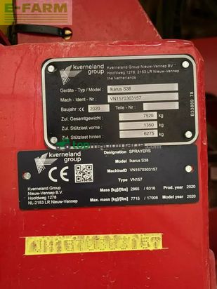 Atomizador - Kverneland - ikarus s 38