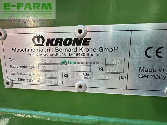 Cinta transportadora de forraje - Krone - zx 550 gd