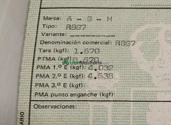 Remolque 8670 kg pma