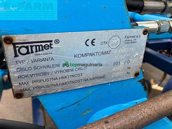 Combinado de siembra - Farmet - kompaktomat k 600 ps