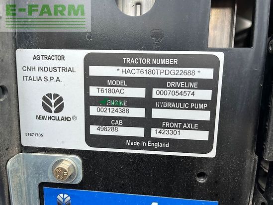 Tractor agrícola - New Holland - t6.180 ac