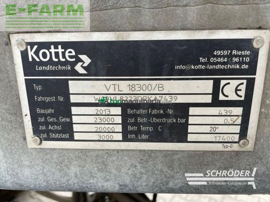 Cisterna - Kotte - vtl 18300 | luftfederung | andockarm