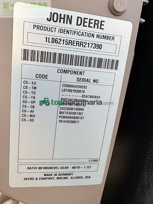 Tractor agrícola - John Deere - 6r 215