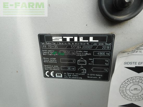 Elevadora - Still - rx70-35 triplex + ss + zv + kabine ( service neu