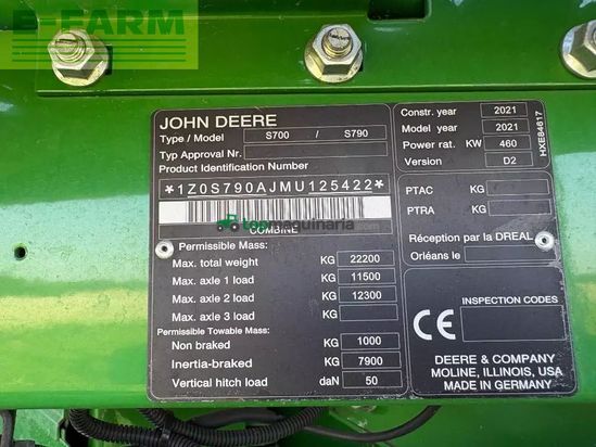 Cosechadora de Cereal - John Deere - s 790i
