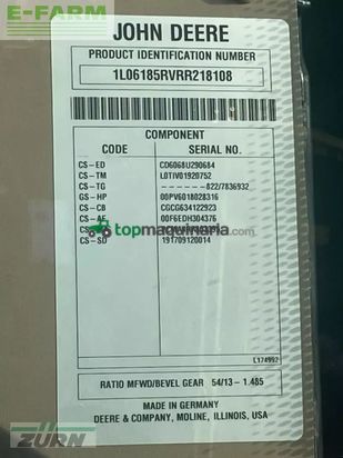 Tractor agrícola - John Deere - 6r185 / 6r 185