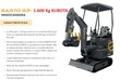 RETROEXCAVADAORA KUBOTA GIRATORIA ORUGAS RETRACTIL 1600 Kg 1,6 Toneladas