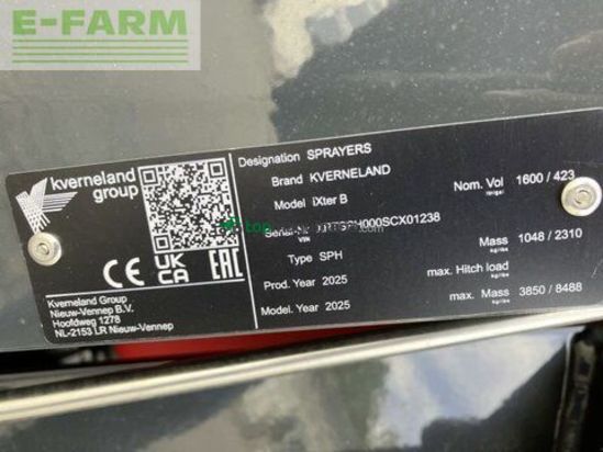 Atomizador - Kverneland - ixter b16 - 1.600 liter - 15m