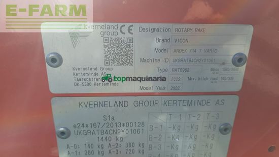 Henificador - Vicon - andex 714t vario