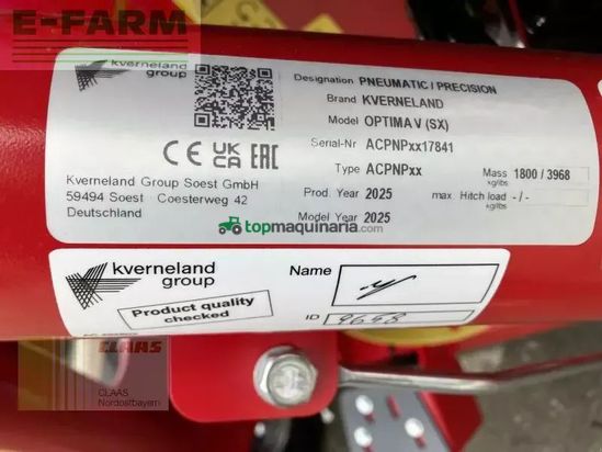 Sembradora monograno mecanica - Kverneland - optima v sx - 6 reihen