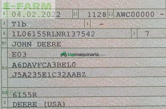 Tractor agrícola - John Deere - 6155r
