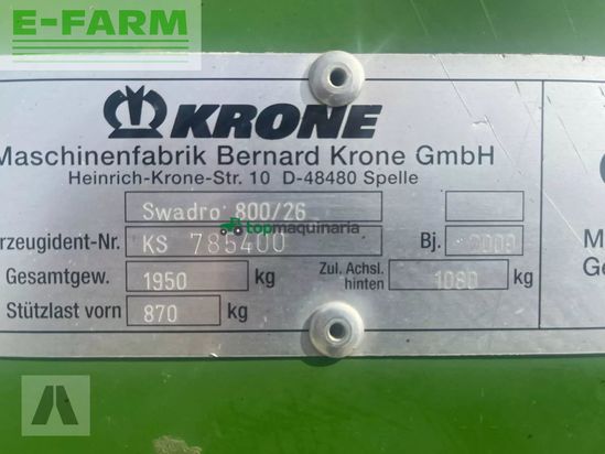 Rastrillo - Krone - swadro 800/26