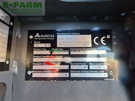 Cosechadora de Cereal - Massey Ferguson - ideal 7