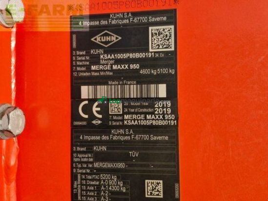 Henificador - Kuhn - merge maxx 950 bandschwader