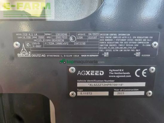 Tractor agrícola -  - agxeed 5.115t2