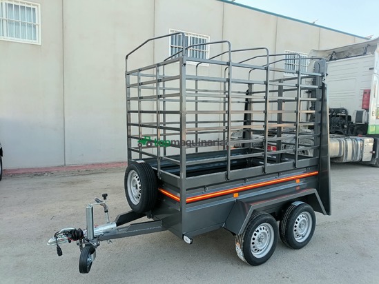 Remolque  caja fija 2 ejes con freno 2200x1300x500+1100+arquillos